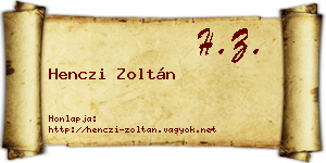 Henczi Zoltán névjegykártya