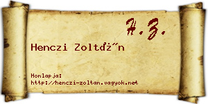 Henczi Zoltán névjegykártya